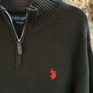 U.S. Polo Assn. Black 1/4 Zip Sweater!